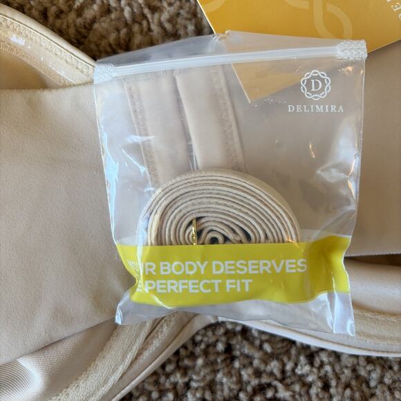 DELIMIRA Beige Unlined Underwire Minimizer Women's Strapless Bra 40D NEW NWT - Picture 12 of 16